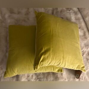 NWT-Cost Plus World Market Velvet Accent Pillows in Yellow